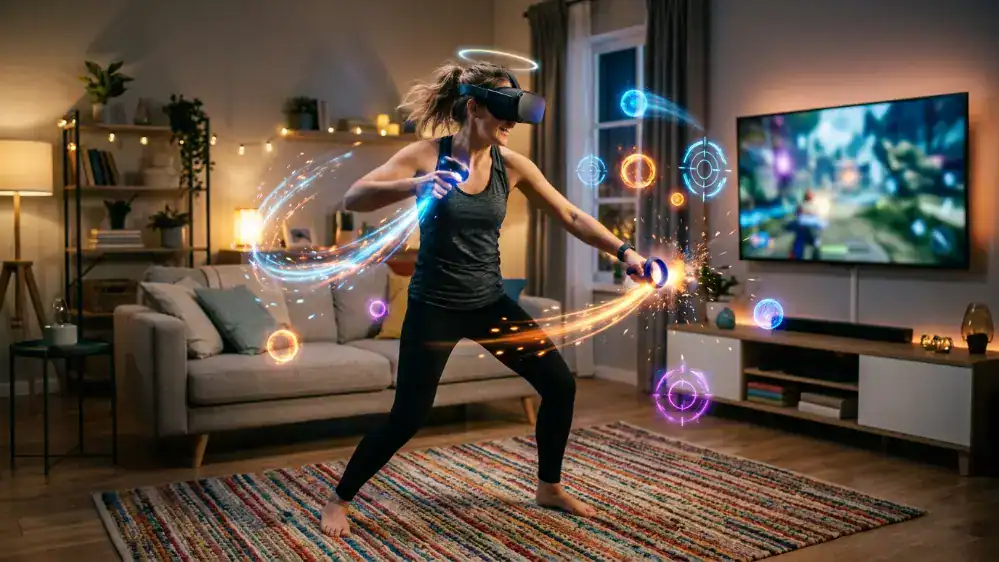 Apple Vision Pro vs Meta Quest 3: Which One Should You Buy? 4 Meta Quest 3 gaming experience with VR headset and controllers