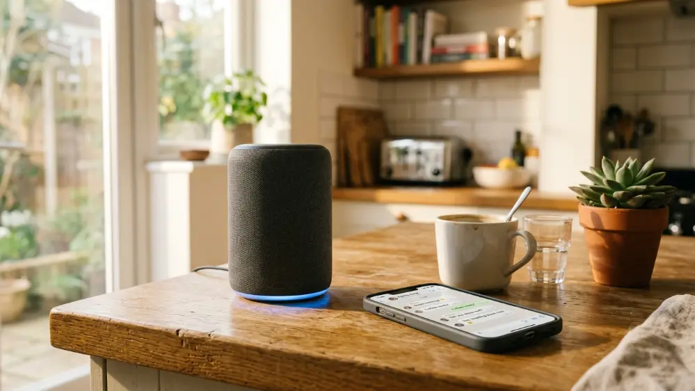 Alexa+ Explained: What Amazon's AI Assistant Can Actually Do in 2026 36 Alexa+ smart speaker and companion app shown together