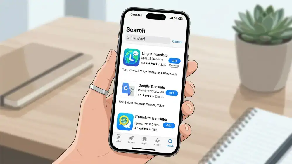 Google Translate App: The Complete Guide 5 App Store search results page for a translation app on iPhone