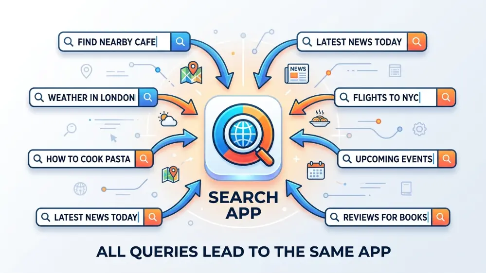 Different search phrases all pointing to the same Google Translate app