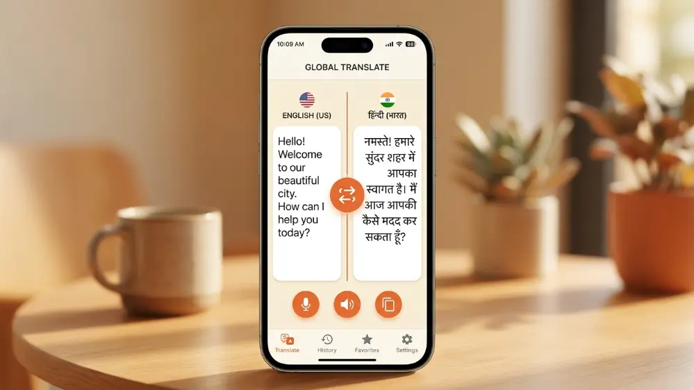 Google Translate English to Hindi App: Full Walkthrough 9 Google Translate app showing English to Hindi text translation