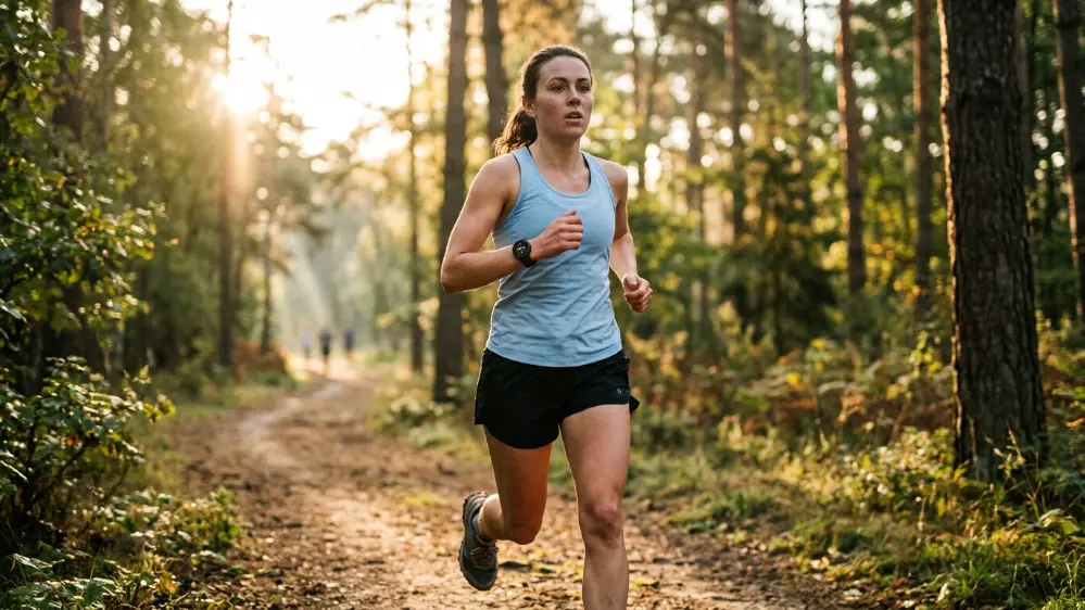Xiaomi Watch S5 Review: The Smartwatch That Doesn't Look Like a Gadget 5 Person wearing Xiaomi Watch S5 while running outdoors