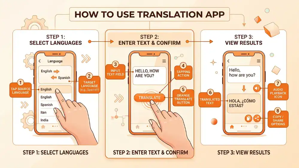 How to Use the Google Translate App (Step-by-Step) 17 Step-by-step guide illustration for using the Google Translate app