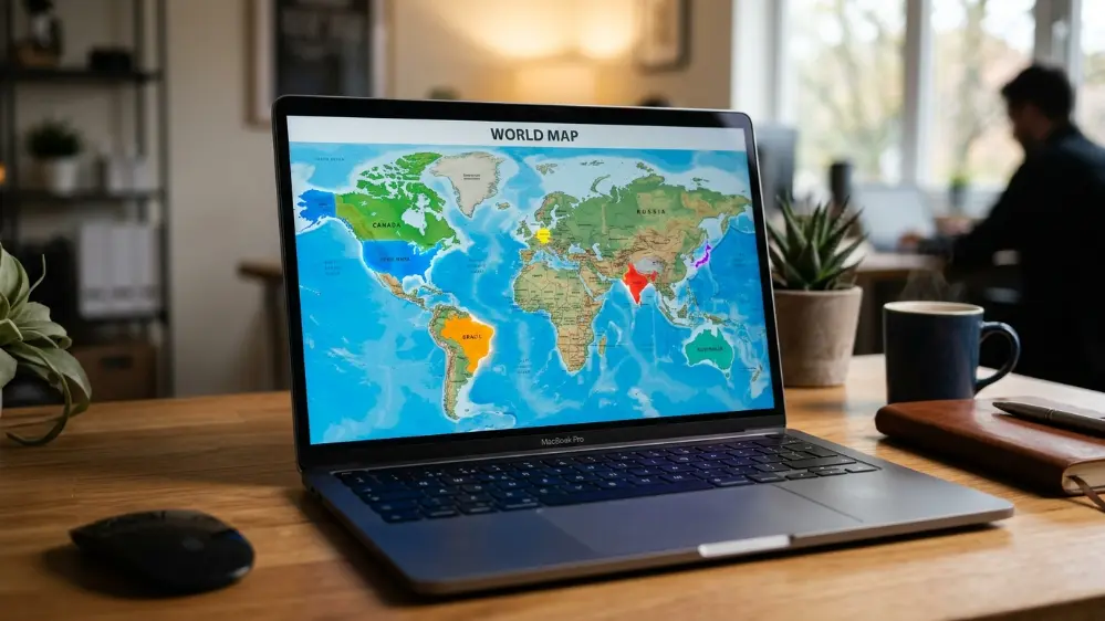 World map showing Alexa+ international rollout countries