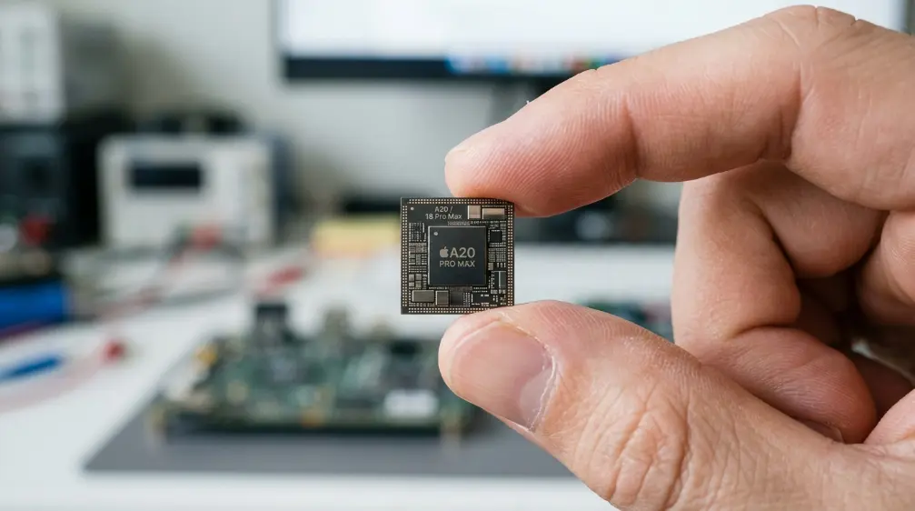 iPhone 18 Pro and Pro Max: Everything Confirmed and Leaked So Far 5 Close-up of a smartphone chip representing the rumored A20 Pro processor