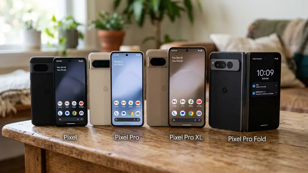 Comparison of the Google Pixel 11 lineup including the standard, Pro, Pro XL and Pro Fold models