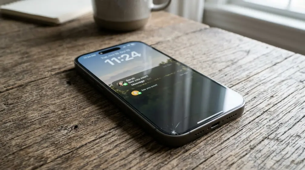 Cracked smartphone screen affecting trade-in value