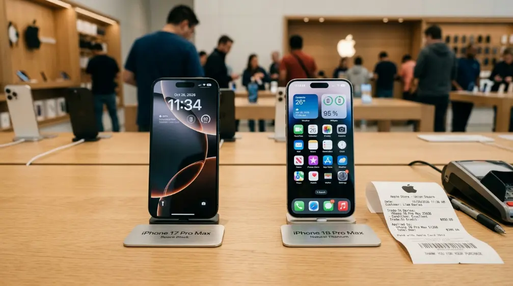 Old smartphone being traded in toward a new iPhone purchase