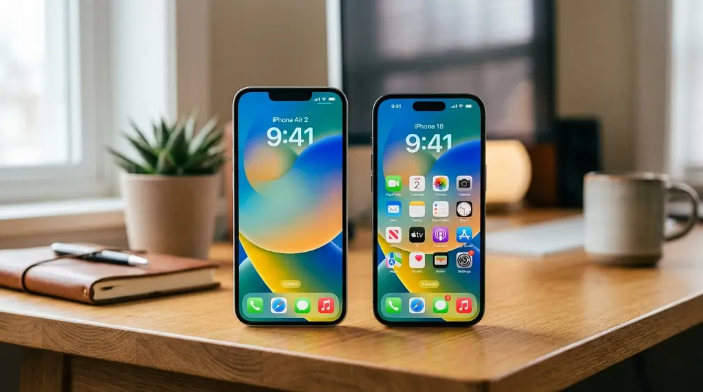 iPhone 18e and iPhone Air 2: What to Expect in Spring 2027 7 iPhone Air 2 and standard iPhone 18 shown side by side